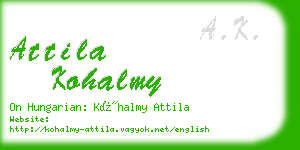 attila kohalmy business card